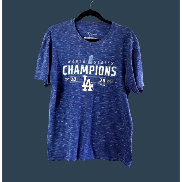 FANATICS- MENS BLUE DODGERS 2020 WORLD CHAMPIONSHIP T-SHIRT SIZE MEDIUM - Picture 1 of 6